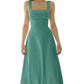 👗 Women's Sleeveless Square Neck Dress with Back Tie