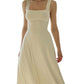 👗 Women's Sleeveless Square Neck Dress with Back Tie