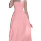 👗 Women's Sleeveless Square Neck Dress with Back Tie
