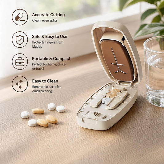 ⚡ Quick & Easy Pill Splitter 💊 Portable Pill Cutter Splitter