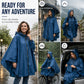 💧 Unisex Waterproof Lightweight Hooded Rain Poncho