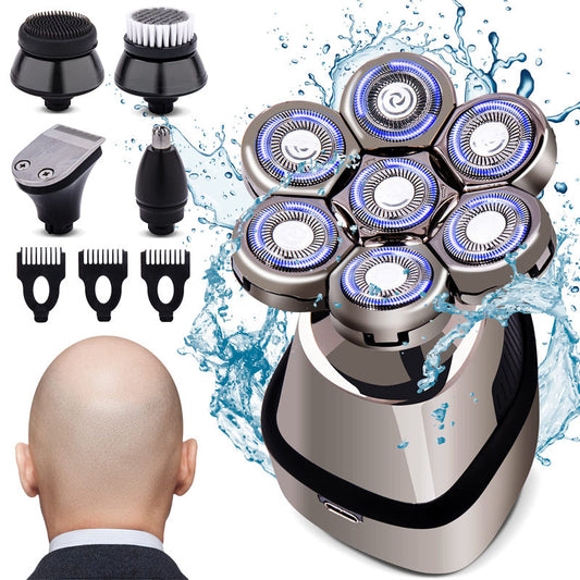⚡ 7D Waterproof Head Shaver Kit for Bald Men