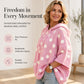 ✨ Women's Polka Dot Hooded Knit Top