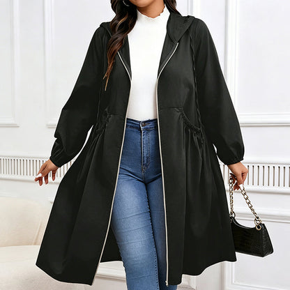🤎 Effortless Elegance 🧥 Women's Mid-Length Hooded Everyday Jacket