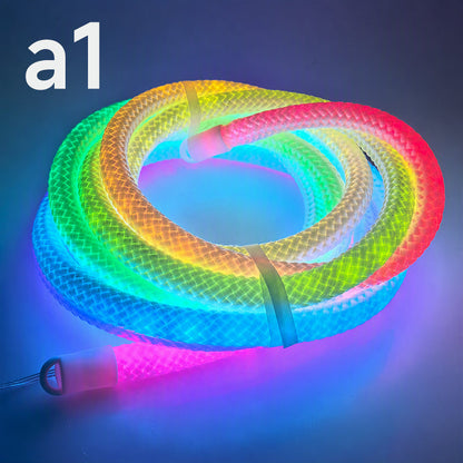 🌈 Dragon Scale Woven LED Neon Rope Light