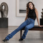 👖 Women's High-Waisted Crossover Asymmetric Jeans