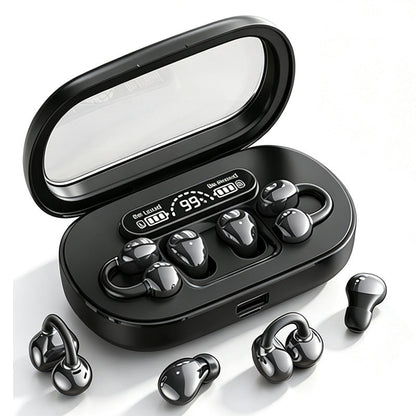 🎶 🎧 2-in-1 Wireless Earbuds with Digital Display – Open-Ear Sports Clips & Mini Sleep Earbuds