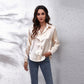 🤍 Women's Elegant Satin Shirt 💫 Silky Soft Casual Blouse