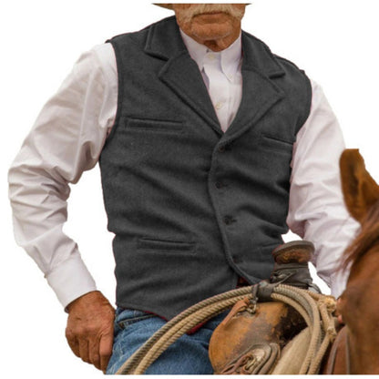 ⏳LAST DAY SALE !!🔥✨Men's Vintage Lapel Herringbone Tweed Vest👔