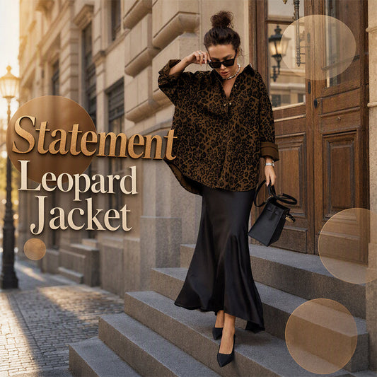 🤎 Women's Leopard Print Lapel Jacket