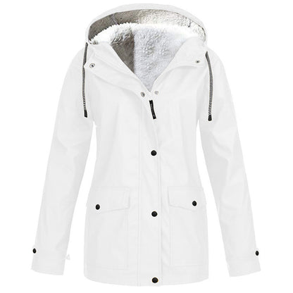 ❄️ Women's Plush-Lined Windproof Hooded Jacket