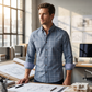 👔 Men's Modern Fit Windowpane Shirt