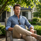 👔 Men's Modern Fit Windowpane Shirt