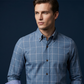 👔 Men's Modern Fit Windowpane Shirt