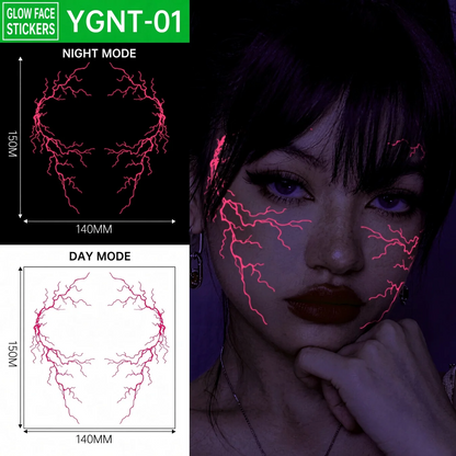 🎃 Halloween Luminous Face Tattoo Stickers