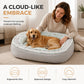 🐾  All-Season Ergonomic Comfort Pet Bed – Supportive Foam Base, Breathable Dual-Texture & Cloud-Like Bolster – Cozy Rest All Year ✨