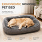 🐾  All-Season Ergonomic Comfort Pet Bed – Supportive Foam Base, Breathable Dual-Texture & Cloud-Like Bolster – Cozy Rest All Year ✨