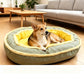 🐾  All-Season Ergonomic Comfort Pet Bed – Supportive Foam Base, Breathable Dual-Texture & Cloud-Like Bolster – Cozy Rest All Year ✨