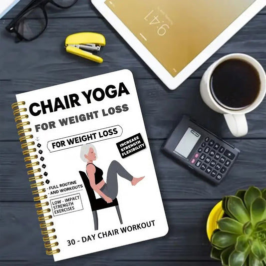 🧘 Chair Yoga Spiral Notebook for Weight Loss
