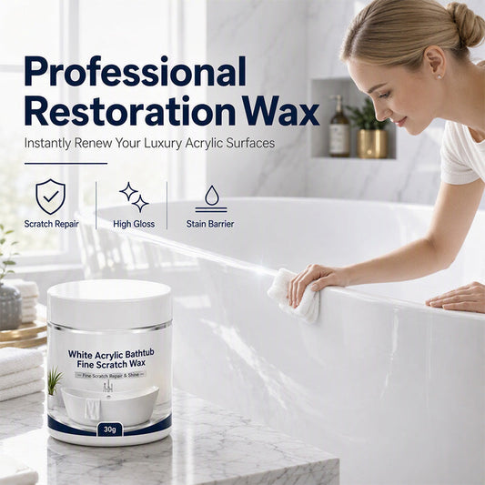 🥳2026 HOT SALE🥳💞50K+ SOLD! 🛁✨ Acrylic Bathtub Scratch Repair Wax – fills & smooths fine scratches, restores white surfaces to a clean, polished finish. No need to replace the tub – just wax, buff & shine! 💎✅