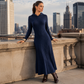 🧶 Textured Comfort 💎 Women's Ribbed-Knit Hooded Maxi Dress with Pockets