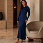 🧶 Textured Comfort 💎 Women's Ribbed-Knit Hooded Maxi Dress with Pockets