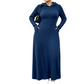 🧶 Textured Comfort 💎 Women's Ribbed-Knit Hooded Maxi Dress with Pockets