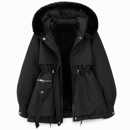 🔥Women's Winter Faux Fur Padded Parka ❄️Cozy Fleece Lined Winter Jacket