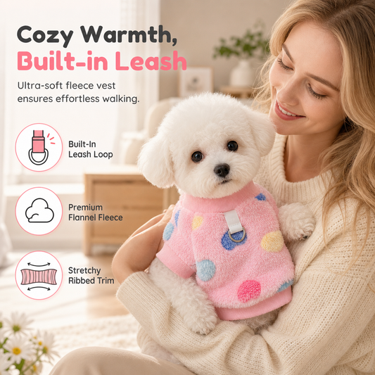 🐶 Dog Vest With Built-In Leash ❄️ Warm & Easy to Wear