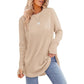 ✨ Easy Everyday Style 🍁 Women's Casual Crewneck Top with Thumbholes