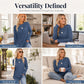 ✨ Easy Everyday Style 🍁 Women's Casual Crewneck Top with Thumbholes