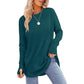 ✨ Easy Everyday Style 🍁 Women's Casual Crewneck Top with Thumbholes