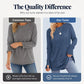 ✨ Easy Everyday Style 🍁 Women's Casual Crewneck Top with Thumbholes