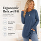 ✨ Easy Everyday Style 🍁 Women's Casual Crewneck Top with Thumbholes