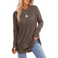 ✨ Easy Everyday Style 🍁 Women's Casual Crewneck Top with Thumbholes