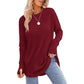 ✨ Easy Everyday Style 🍁 Women's Casual Crewneck Top with Thumbholes