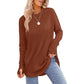 ✨ Easy Everyday Style 🍁 Women's Casual Crewneck Top with Thumbholes
