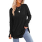 ✨ Easy Everyday Style 🍁 Women's Casual Crewneck Top with Thumbholes