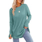 ✨ Easy Everyday Style 🍁 Women's Casual Crewneck Top with Thumbholes