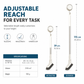 🧹 Extendable Floor Scrub Brush ✨ Long Handle & 2cm Slim Head for Tight Corners