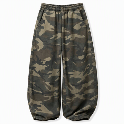 🍃 Vintage Camo Wide-Leg Sweatpants ✨ Relaxed Fit Everyday Comfort