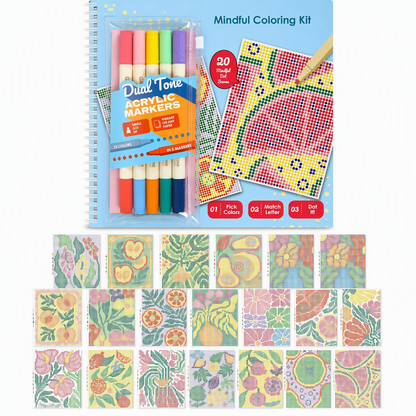 🎨 Mindfulness Braille Coloring Set 🌈 Relaxing Creative Painting Kit