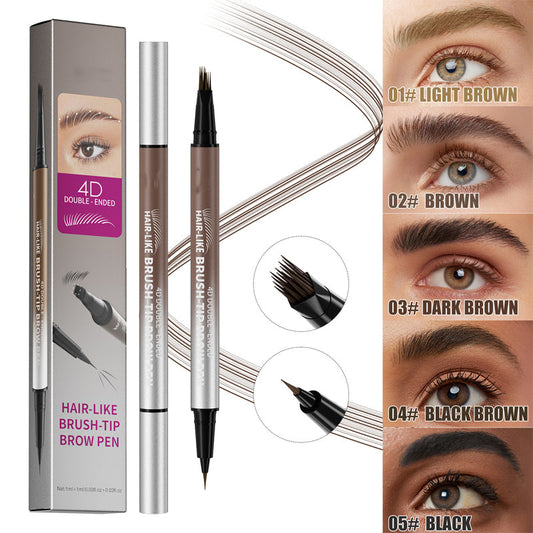 ✨ 2-in-1 Waterproof Liquid Brow Pen 💄 Natural Hair-Like Eyebrow Definition