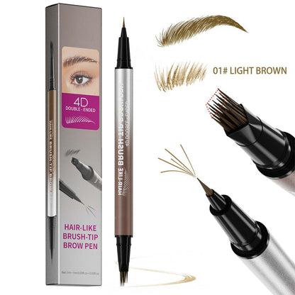 ✨ 2-in-1 Waterproof Liquid Brow Pen 💄 Natural Hair-Like Eyebrow Definition
