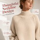 🧶 Cozy High Neck, Flattering Relaxed Drape 💗 Women's Knit Sweater Dress