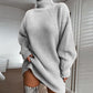 🧶 Cozy High Neck, Flattering Relaxed Drape 💗 Women's Knit Sweater Dress