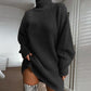 🧶 Cozy High Neck, Flattering Relaxed Drape 💗 Women's Knit Sweater Dress