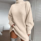 🧶 Cozy High Neck, Flattering Relaxed Drape 💗 Women's Knit Sweater Dress