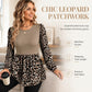🐆 Leopard Detail, Flattering Length | Women's Relaxed Long-Sleeve Tunic Top