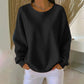 🧇 Textured Look, Relaxed Fit | Women's Waffle-Knit Loose-Fit Sweatshirt